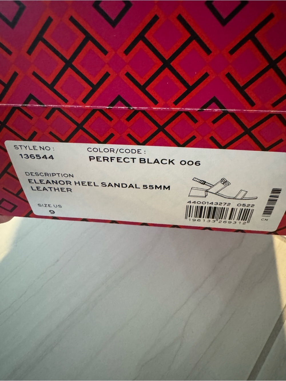 Tory Burch Black Leather Slingback Sandals with Gold Logo - Picture 6 of 6